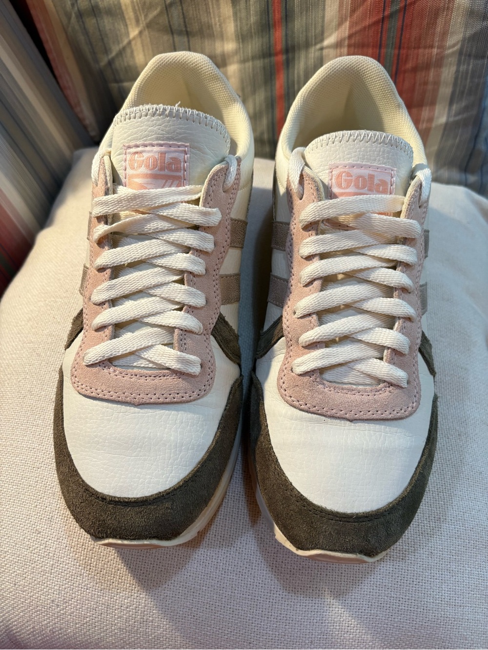 Gola Women's Low-Top Sneakers in Cream, Pink & Olive